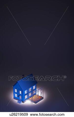 Stock Photo - Illuminated model of house. Fotosearch