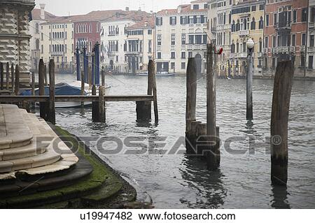 Stock Image - Italy, Venice on foggy day. Fotosearch