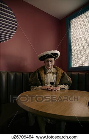 King Henry VIII with glass of wine in bar View Large Photo Image Picture - King Henry VIII with glass of wine in bar. Fotosearch