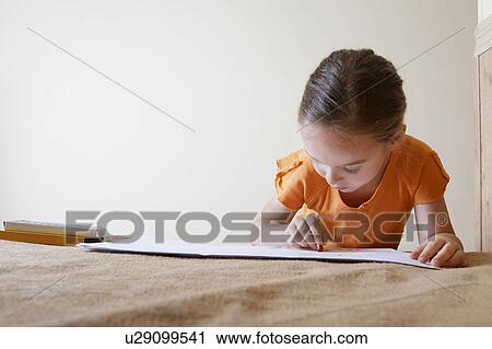 Little Girl Coloring View Large Photo Image Stock Image - Little Girl Coloring. Fotosearch