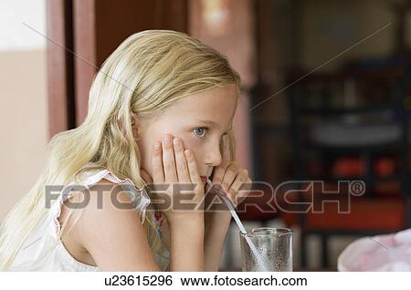 Little Girl Drinking From Straw View Large Photo Image Stock Photograph - Little Girl Drinking From Straw. Fotosearch