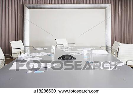 Stock Image - Messy Conference Room. Fotosearch