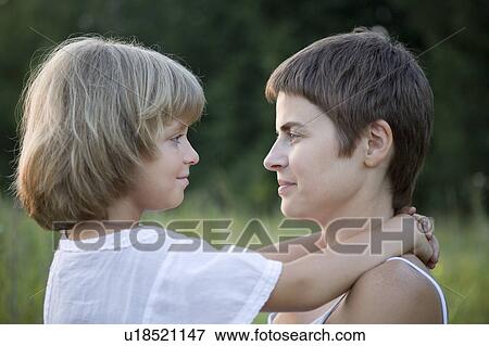 Stock Photo - Mother and Daughter Face to Face. Fotosearch