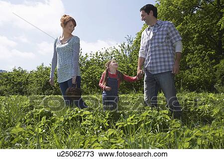 Parents and daughter (5-6) in countryside View Large Photo Image Stock Image - Parents and daughter (5-6) in countryside. Fotosearch