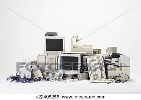 Stock Photograph - Pile of computer hardware. Fotosearch