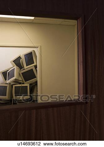 Pile of Old Monitors in Empty Office View Large Photo Image Stock Image - Pile of Old Monitors in Empty Office. Fotosearch