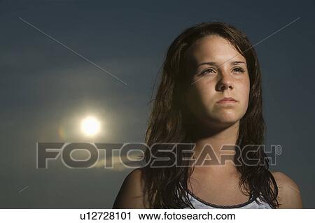 Stock Image - Portrait of teenage girl. Fotosearch