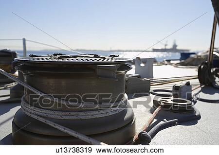 Rope fastened on boat View Large Photo Image Stock Photo - Rope fastened on boat. Fotosearch