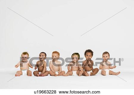 Stock Photo - Row of Babies. Fotosearch