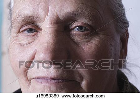 Stock Photo - Russia, portrait of senior woman. Fotosearch