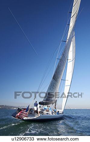 Sailboat on ocean View Large Photo Image Stock Image - Sailboat on ocean. Fotosearch