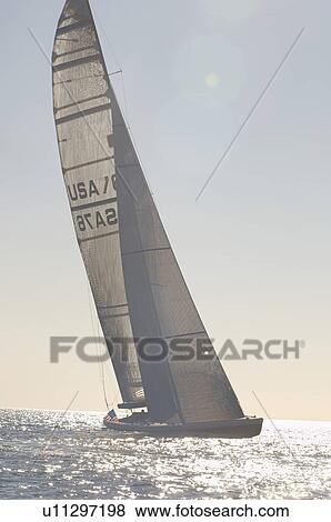 Stock Photo - Sailboat on ocean. Fotosearch