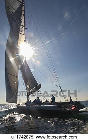 Sailboat on ocean View Large Photo Image Stock Photography - Sailboat on ocean. Fotosearch