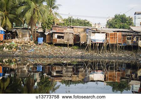 Shantytown Along River View Large Photo Image Stock Photo - Shantytown Along River. Fotosearch