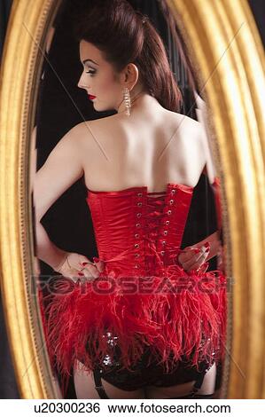 Showgirl reflected in mirror View Large Photo Image Stock Photograph - Showgirl reflected in mirror. Fotosearch