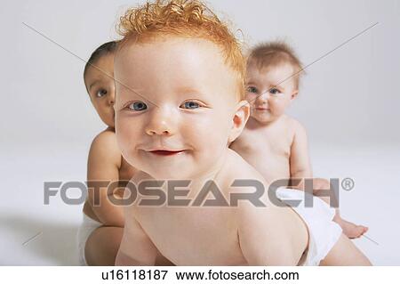 Three Babies View Large Photo Image Stock Photo - Three Babies. Fotosearch