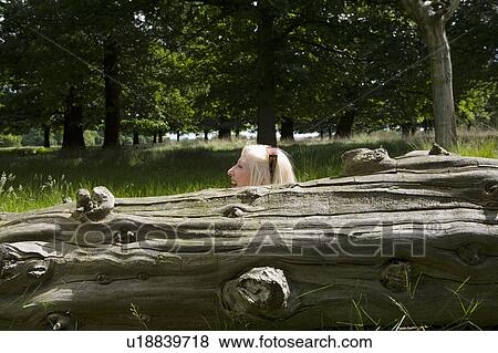 Woman Beside a Tree Trunk Laughing View Large Photo Image Stock Photo - Woman Beside a Tree Trunk Laughing. Fotosearch