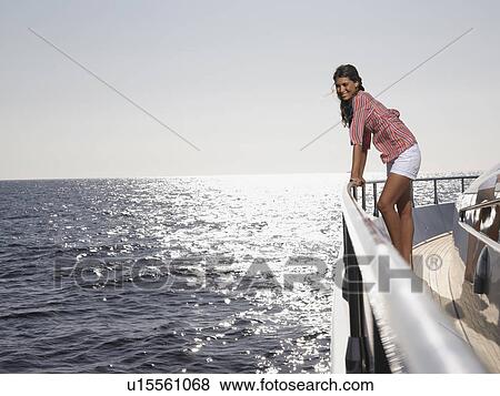 Woman on Deck of Boat View Large Photo Image Stock Photo - Woman on Deck of Boat. Fotosearch