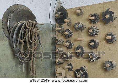 Woodworking Saw Blades on Rack View Large Photo Image Stock Photo - Woodworking Saw Blades on Rack. Fotosearch