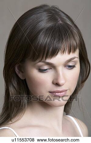 Young Brunette Woman View Large Photo Image Stock Photo - Young Brunette Woman. Fotosearch
