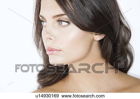 Young Brunette Woman View Large Photo Image Stock Photo - Young Brunette Woman. Fotosearch
