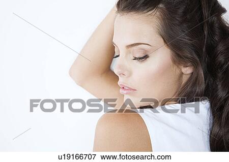Young Brunette Woman View Large Photo Image Stock Photo - Young Brunette Woman. Fotosearch