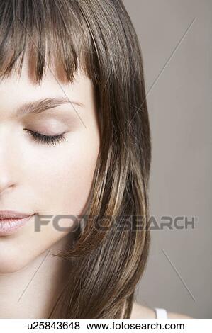 Young Brunette Woman View Large Photo Image Stock Photo - Young Brunette Woman. Fotosearch