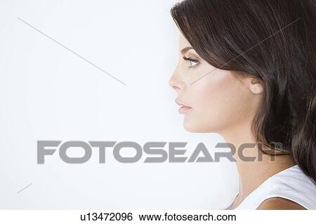 Stock Photograph - Young Brunette Woman. Fotosearch