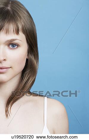 Young Brunette Woman With Blue Eyes View Large Photo Image Stock Image - Young Brunette Woman With Blue Eyes. Fotosearch