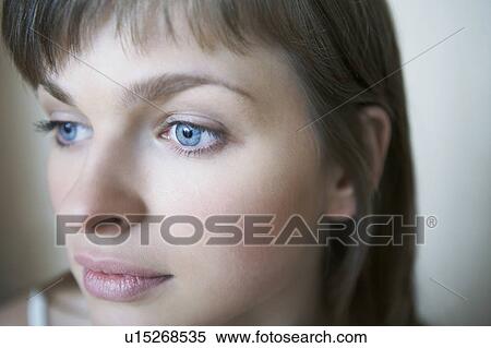 Young Brunette Woman With Blue Eyes View Large Photo Image Stock Photography - Young Brunette Woman With Blue Eyes. Fotosearch