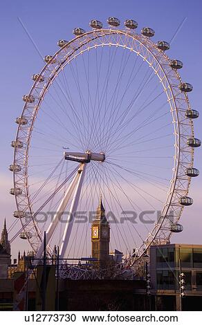 Stock Image - BA's London Eye on the Thames in London.. Fotosearch