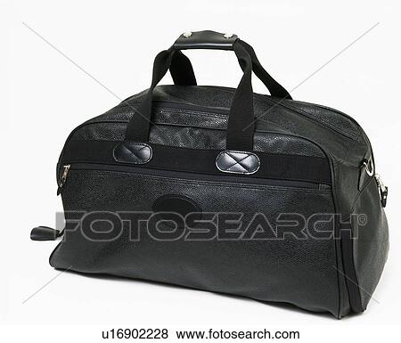 black leather holdall