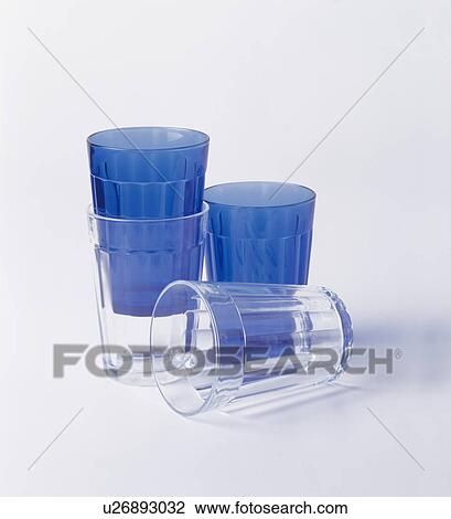 Close-up of blue and clear glass tumblers View Large Photo Image Stock Image - Close-up of blue and clear glass tumblers. Fotosearch