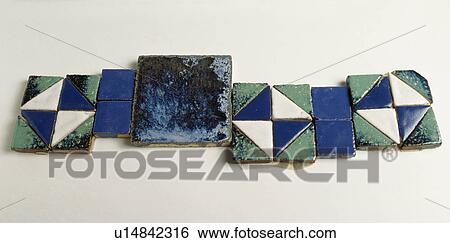 Close-up of blue and green ceramic mosaic tiles View Large Photo Image Stock Photograph - Close-up of blue and green ceramic mosaic tiles. Fotosearch