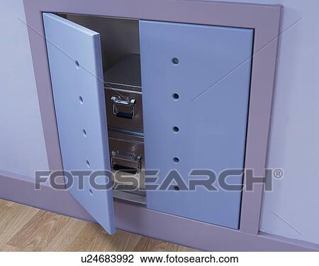 Close-up of blue cupboard with doors open to metal storage boxes View Large Photo Image Stock Image - Close-up of blue cupboard with doors open to metal storage boxes. Fotosearch