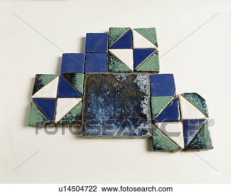 Close-up of blue, green and white mosaic ceramic tiles View Large Photo Image Stock Image - Close-up of blue, green and white mosaic ceramic tiles. Fotosearch