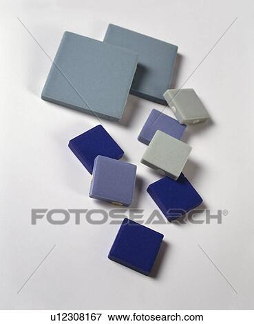 Close-up of blue-grey tiles with mosaic tiles View Large Photo Image Stock Photo - Close-up of blue-grey tiles with mosaic tiles. Fotosearch