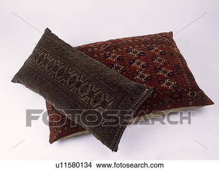 Close-up of cushions with Indian-carpet covers View Large Photo Image Picture - Close-up of cushions with Indian-carpet covers. Fotosearch