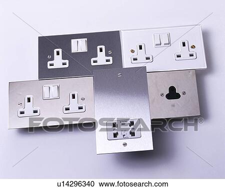 Close-up of electric plug sockets before installation View Large Photo Image Stock Image - Close-up of electric plug sockets before installation. Fotosearch