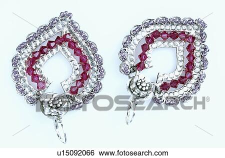 Close-up of glass-beaded Indian-style earrings View Large Photo Image Stock Photograph - Close-up of glass-beaded Indian-style earrings. Fotosearch