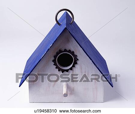 Close-up of house-shaped bird-box with blue roof View Large Photo Image Stock Image - Close-up of house-shaped bird-box with blue roof. Fotosearch