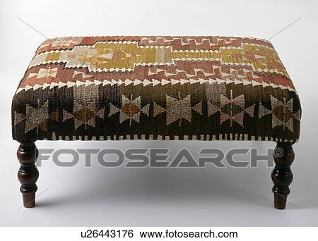 Close-up of Kelim-upholstered stool View Large Photo Image Stock Photograph - Close-up of Kelim-upholstered stool. Fotosearch