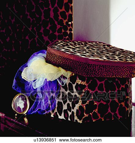 Close-up of leopard-print hat box View Large Photo Image Stock Image - Close-up of leopard-print hat box. Fotosearch
