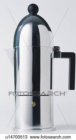 Close-up of modern chrome coffee-pot View Large Photo Image Stock Image - Close-up of modern chrome coffee-pot. Fotosearch