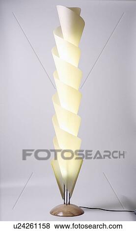 Close-up of modern conical spiral plastic standard lamp View Large Photo Image Stock Photo - Close-up of modern conical spiral plastic standard lamp. Fotosearch