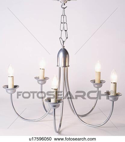 Close-up of modern stainless-steel chandelier View Large Photo Image Stock Image - Close-up of modern stainless-steel chandelier. Fotosearch