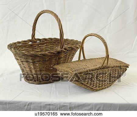 Stock Photography - Close-up of old willow baskets. Fotosearch
