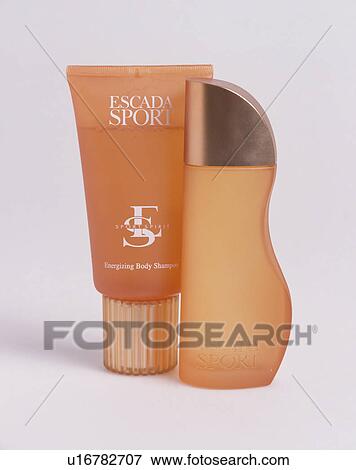 Close-up of orange Escada 'Sport' toiletries View Large Photo Image Stock Photo - Close-up of orange Escada 'Sport' toiletries. Fotosearch