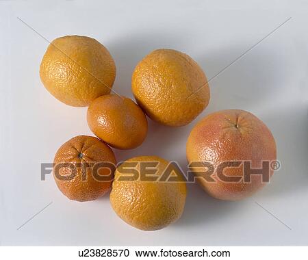 Stock Image - Close-up of oranges and tangerines. Fotosearch