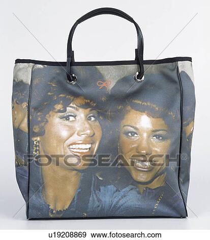 Close-up of plastic tote-bag printed with photograph of women's faces View Large Photo Image Stock Photo - Close-up of plastic tote-bag printed with photograph of women's faces. Fotosearch